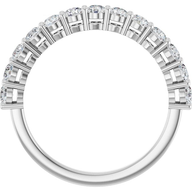 14k White 3/4 Ctw Lab-grown Diamond Anniversary Band
