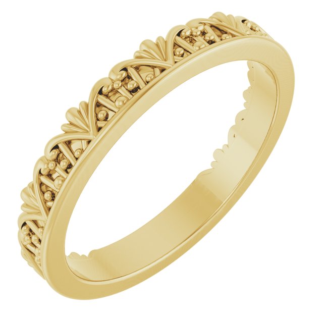 14K Yellow Stackable Crown Ring