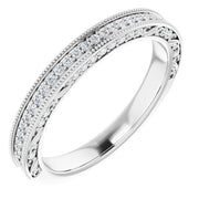 14k White 1/5 Ctw Natural Diamond Band For 7x5 Mm Oval Ring