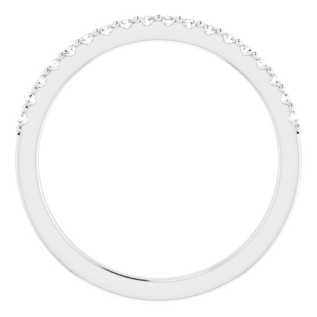 14K White 7x5 mm Oval 1/5 CTW Natural Diamond Matching Band