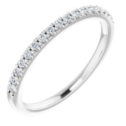 14K White 7x5 mm Oval 1/5 CTW Natural Diamond Matching Band