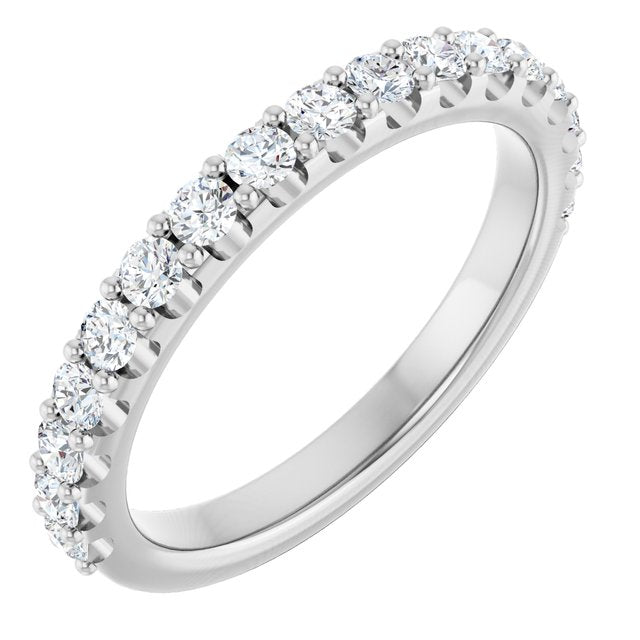 14k White 1/2 Ctw Natural Diamond Band