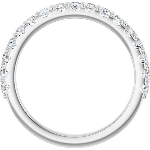 14k White 1/2 Ctw Natural Diamond Band