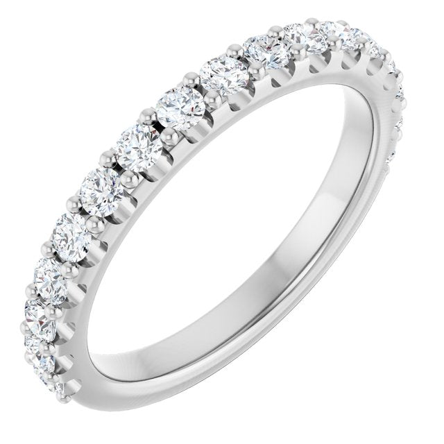 14k White 5/8 Ctw Natural Diamond Band