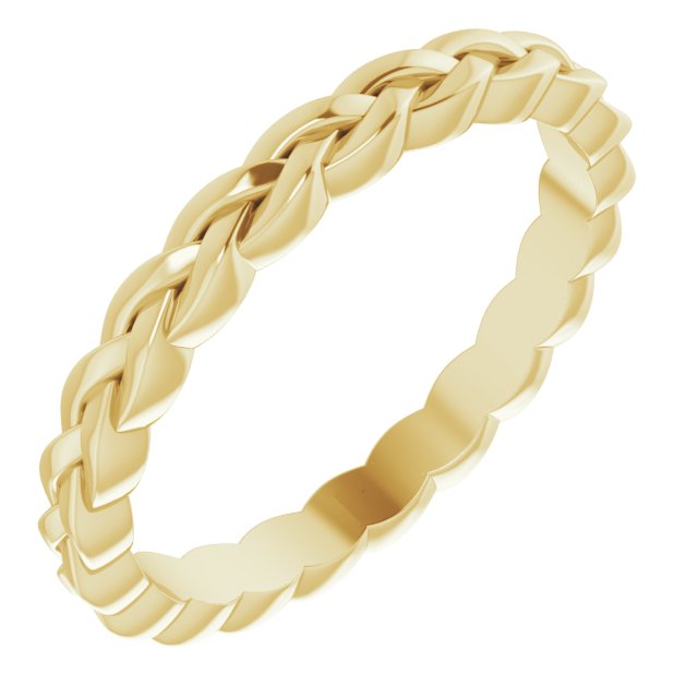 14k Yellow 2 Mm Woven Band Size 4.5