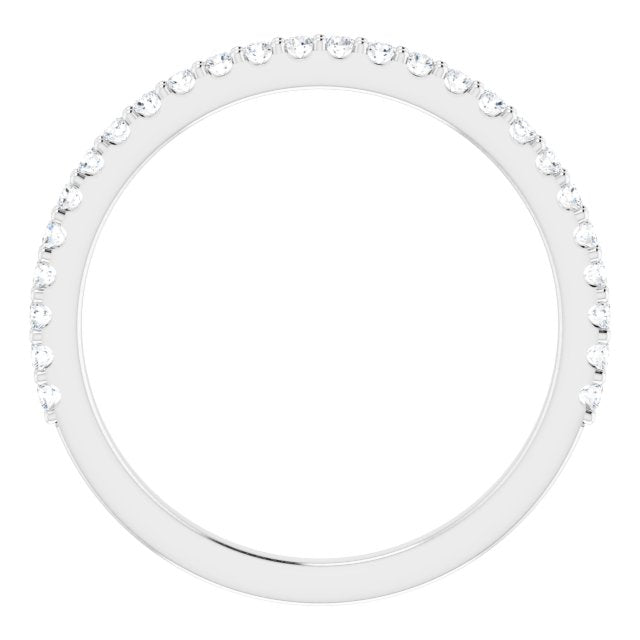 14K White 1/5 CTW Natural Diamond Band for 6.5 mm Round Ring