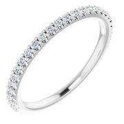 14K White 1/5 CTW Natural Diamond Band for 6.5 mm Round Ring