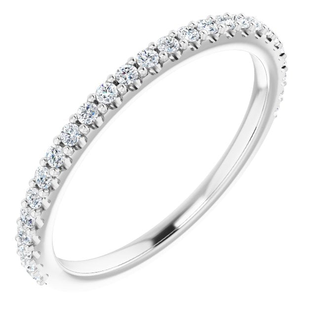 14K White 1/5 CTW Natural Diamond Band for 6.5 mm Round Ring