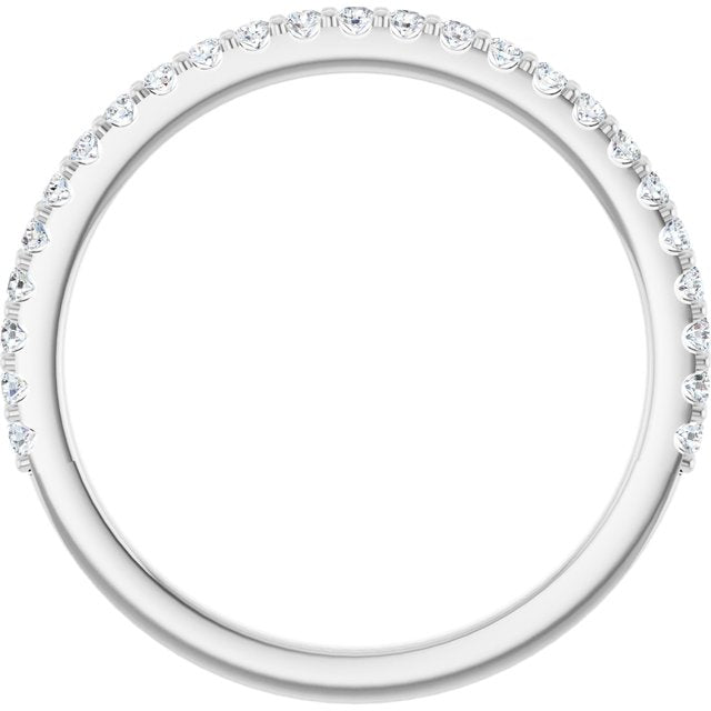14k White 1/5 Ctw Natural Diamond Band For 7x7 Mm Cushion Ring