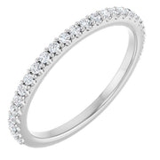 14k White 1/5 Ctw Natural Diamond Band For 8x6 Mm Oval Ring