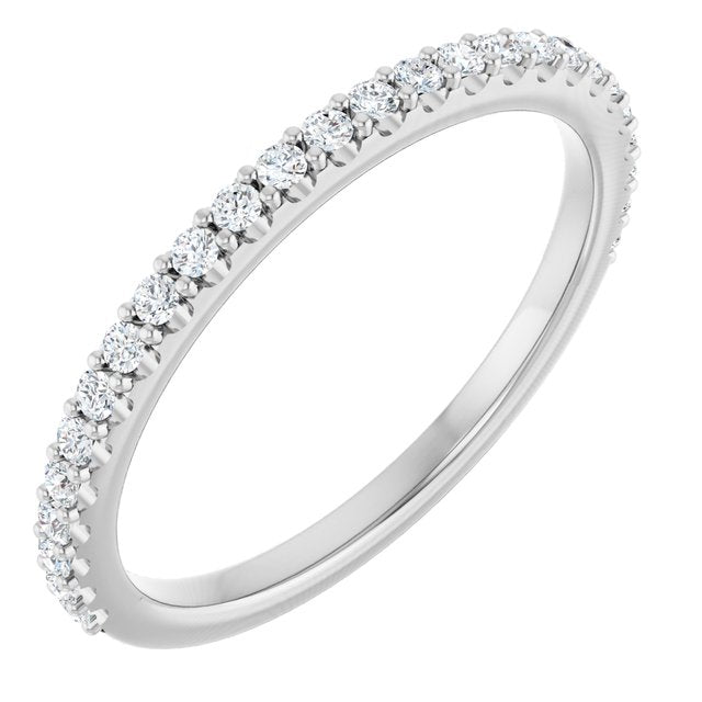 14k White 1/5 Ctw Natural Diamond Band For 8x6 Mm Oval Ring
