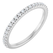 14k White 1/5 Ctw Natural Diamond Band For 7x7 Mm Cushion Ring