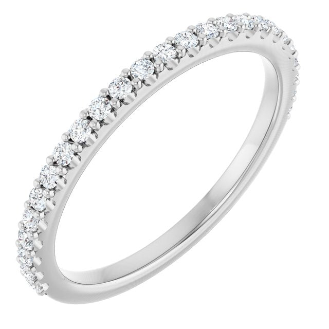 14k White 1/5 Ctw Natural Diamond Band For 7x7 Mm Cushion Ring