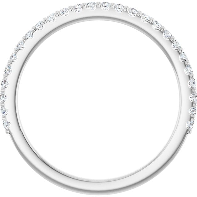 14k White 1/5 Ctw Natural Diamond Band For 8x6 Mm Oval Ring
