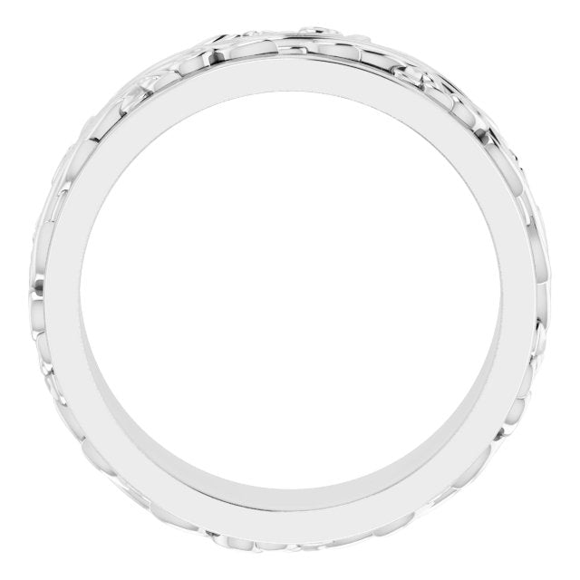 Sterling Silver 7 mm Sculptural Band Size 8.5