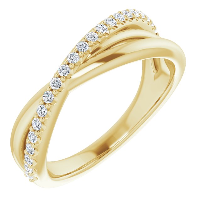 14K Yellow 1/5 CTW Natural Diamond Criss-Cross Ring