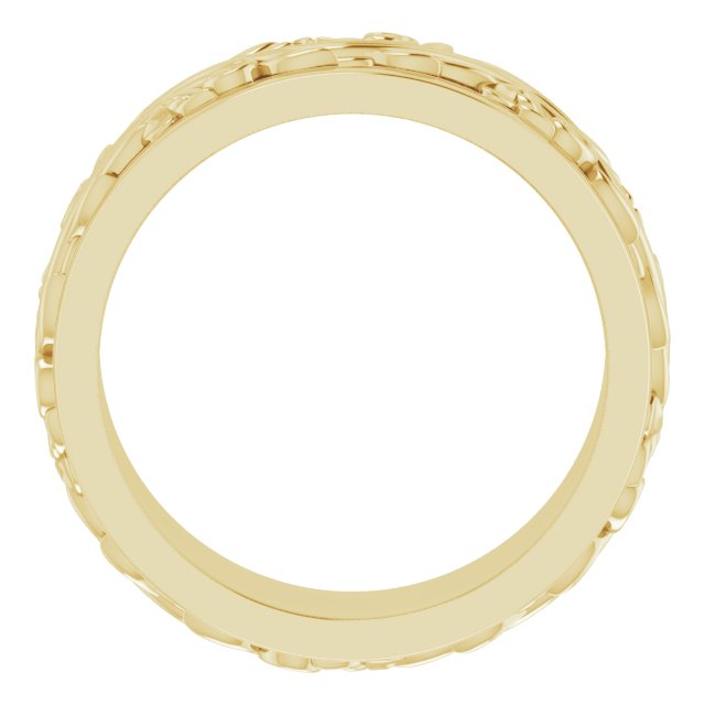 14k Yellow 7 Mm Sculptural Band Size 7.5