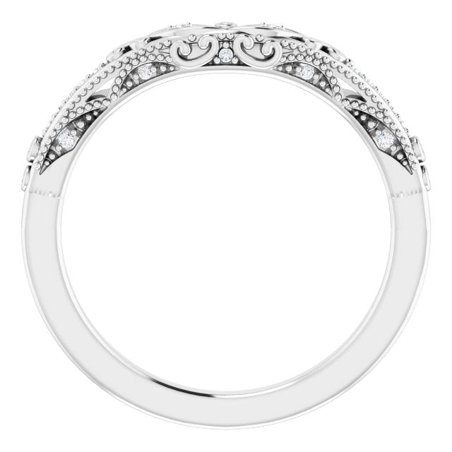 14K White .05 CTW Natural Diamond Band
