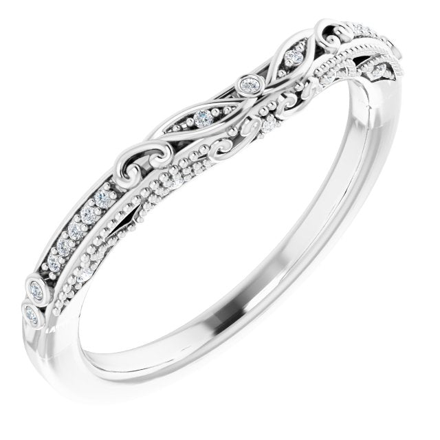 14K White .05 CTW Natural Diamond Band