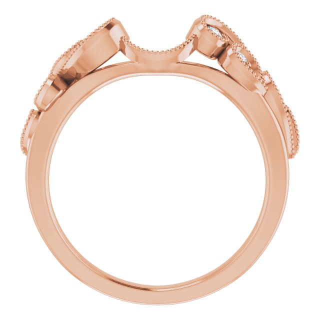 14k Rose 1/8 Ctw Natural Diamond Wrap-style Ring Enhancer