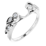 14k White 1/8 Ctw Natural Diamond Wrap-style Ring Enhancer