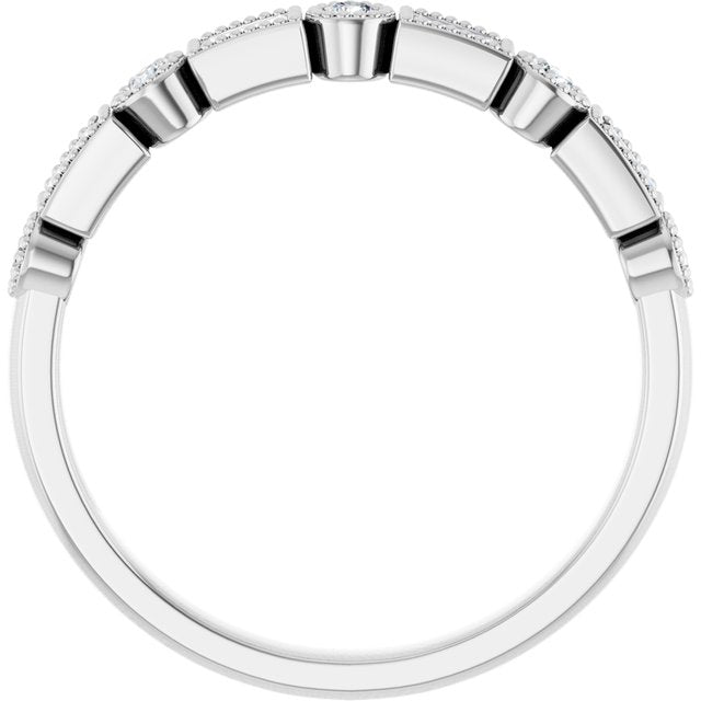 14k White 1/4 Ctw Natural Diamond Anniversary Band