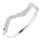 14k White 1/5 Ctw Natural Diamond Band For 6.5 Mm Round Ring