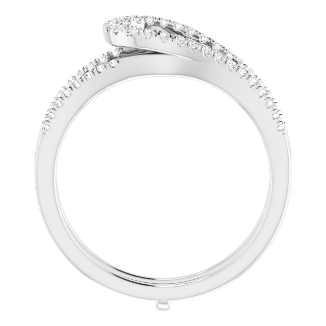 14k White 1/3 Ctw Natural Diamond Ring Guard