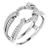 14k White 1/3 Ctw Natural Diamond Ring Guard
