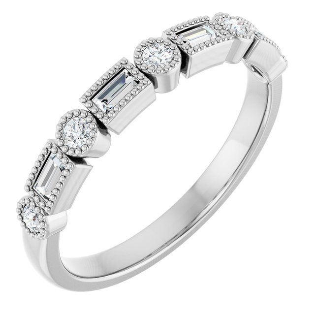 14k White 1/4 Ctw Natural Diamond Anniversary Band
