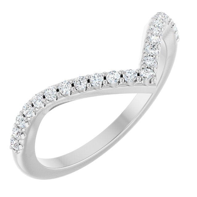 14k White 1/5 Ctw Natural Diamond Band