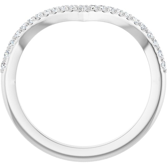 14k White 1/5 Ctw Natural Diamond Band