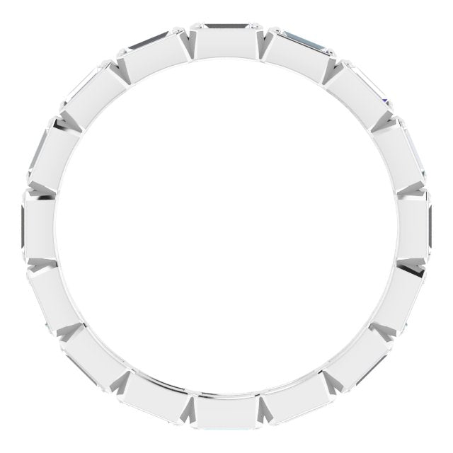 14K White 1/2 CTW Natural Diamond Eternity Band Size 6