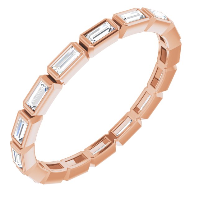 14K Rose 1/2 CTW Natural Diamond Eternity Band Size 7.5