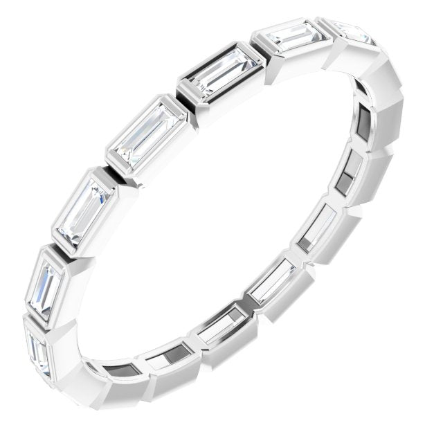 14K White 1/2 CTW Natural Diamond Eternity Band Size 7.5