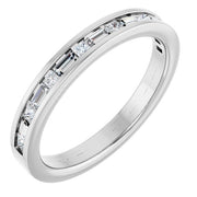 14k White 3/8 Ctw Natural Diamond Channel Set Anniversary Band