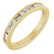 14k Yellow 3/8 Ctw Lab-grown Diamond Channel Set Anniversary Band