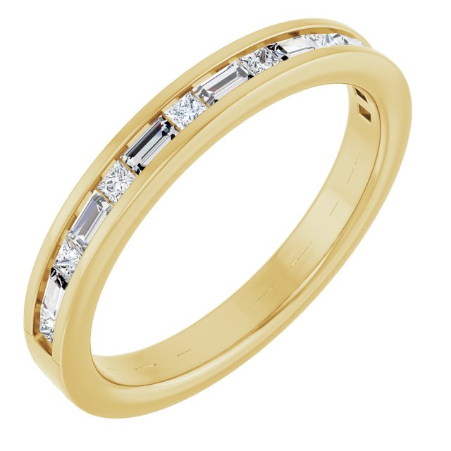 14k Yellow 3/8 Ctw Lab-grown Diamond Channel Set Anniversary Band