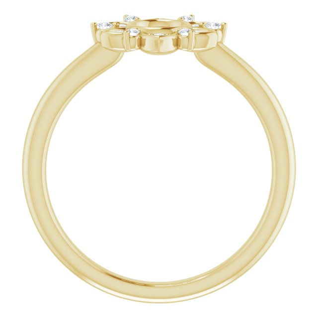 14K Yellow 1/10 CTW Natural Diamond Starburst Ring