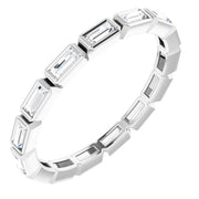 14K White 1/2 CTW Natural Diamond Eternity Band Size 6.5