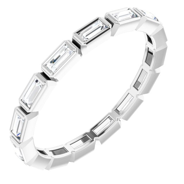 14K White 1/2 CTW Natural Diamond Eternity Band Size 6.5