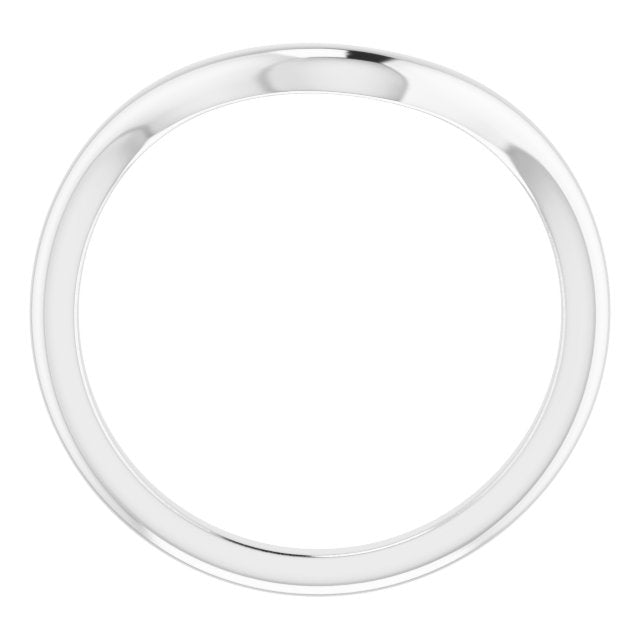 14k White Band For 6.5 Mm Round Ring