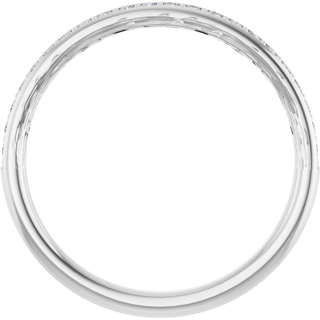 14k White 1/6 Ctw Diamond Band