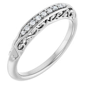 14K White .07 CTW Natural Diamond Matching Band