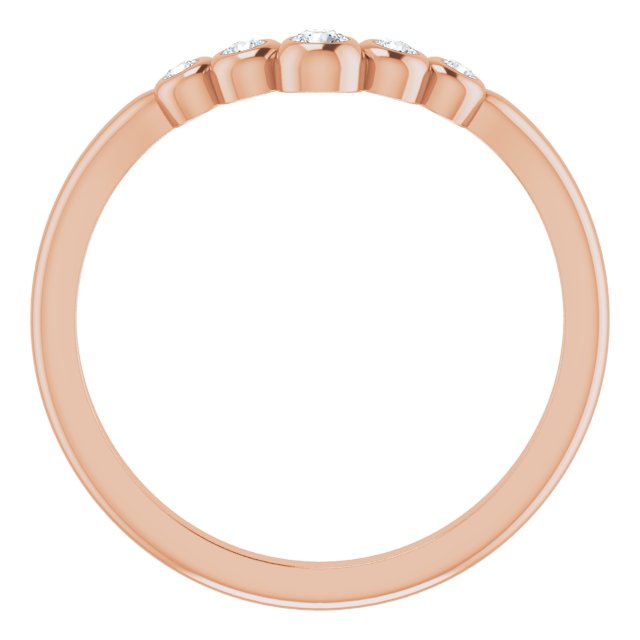 14K Rose 1/10 CTW Natural Diamond Graduated V Ring