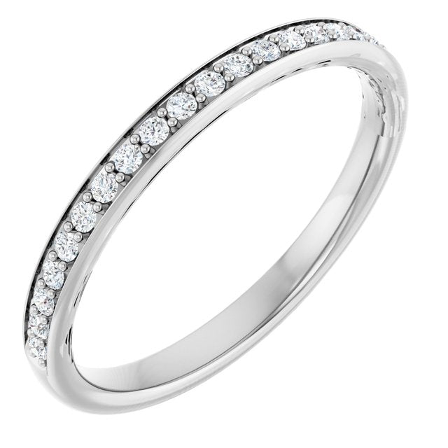 14k White 1/6 Ctw Diamond Band