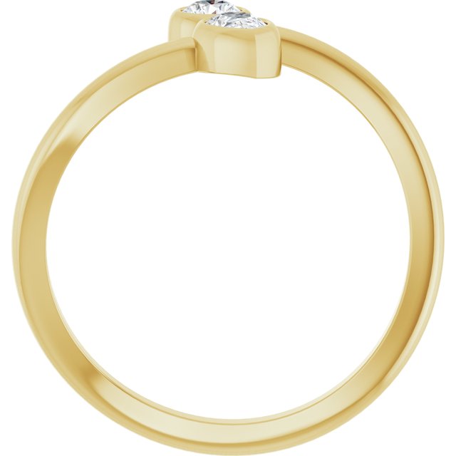 14K Yellow 1/4 CTW Natural Diamond Two-Stone Bypass Ring