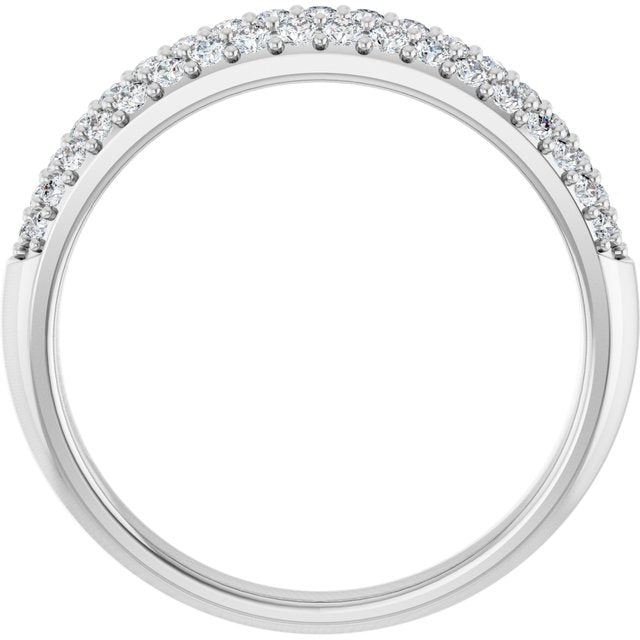 14K White 1/2 CTW Natural Diamond Anniversary Band Size 7