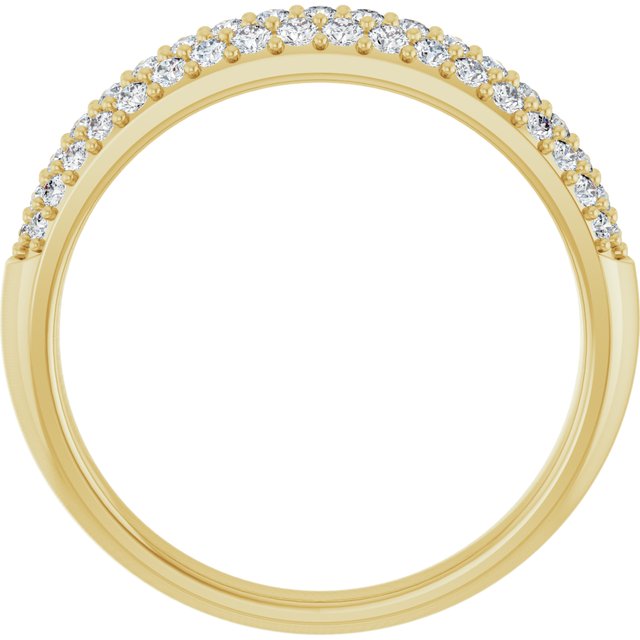 14k Yellow 1/2 Ctw Natural Diamond Anniversary Band Size 7