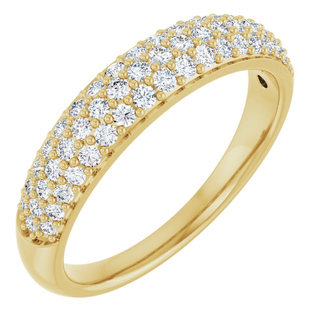 14k Yellow 1/2 Ctw Natural Diamond Anniversary Band Size 7